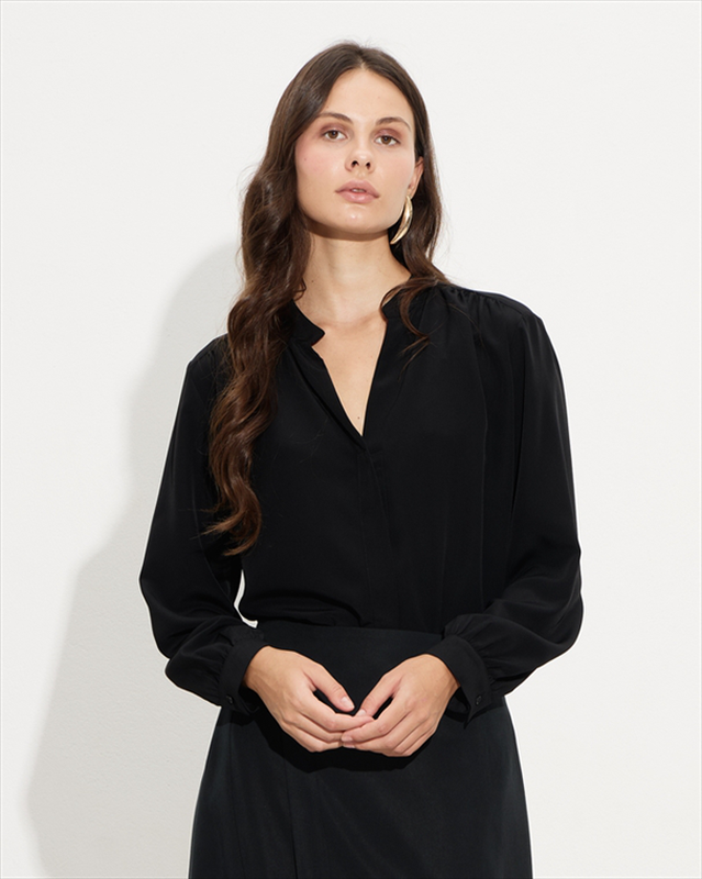 Shirt crepe mao neck-null