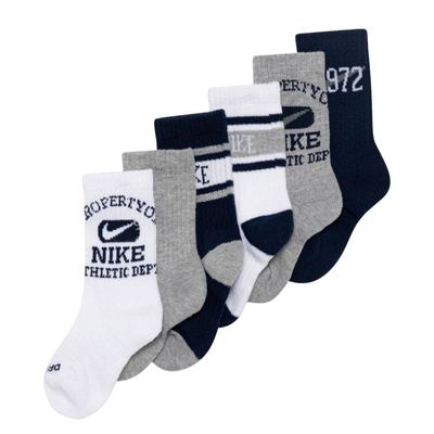 Nike 6pk varsity crew socks, White, medium