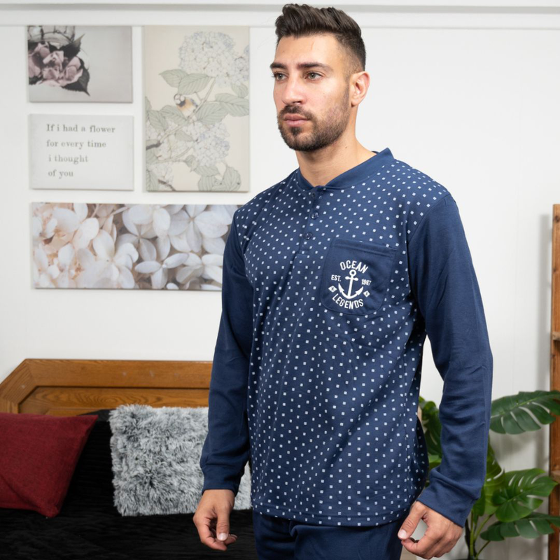 Mens pajamas in flanel fabric #m3225 image number null