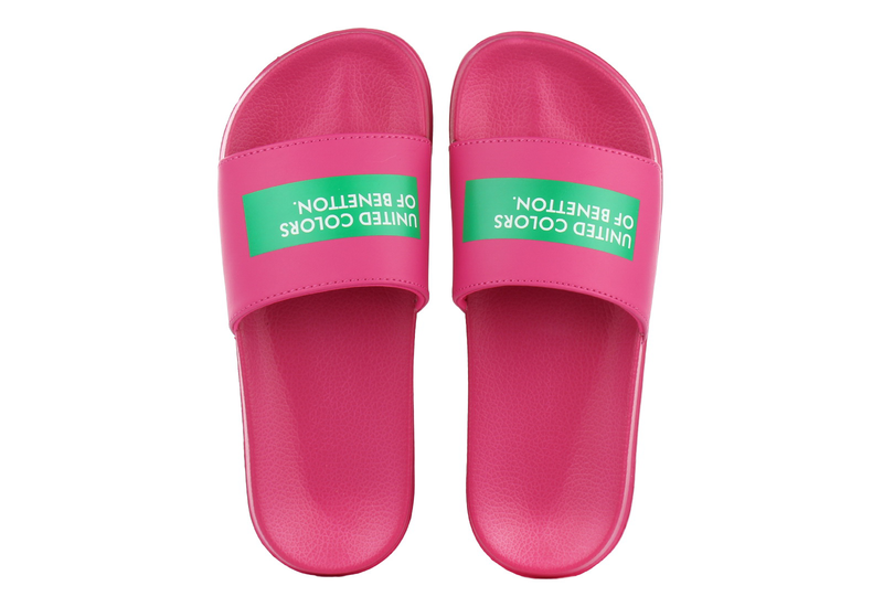 Benetton fuchsia slides-null