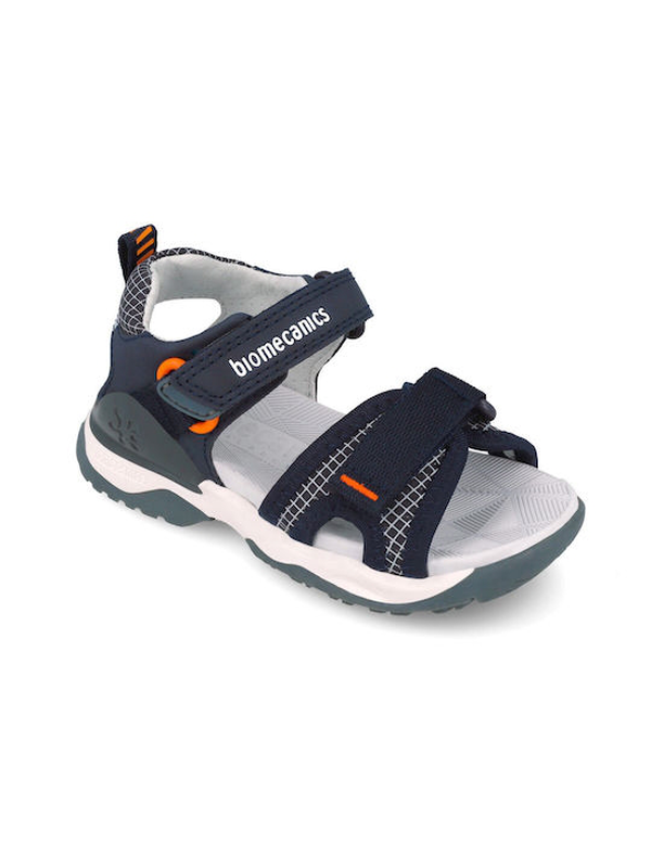 Biomecanics  velcro strap boys sandals with orange details-null