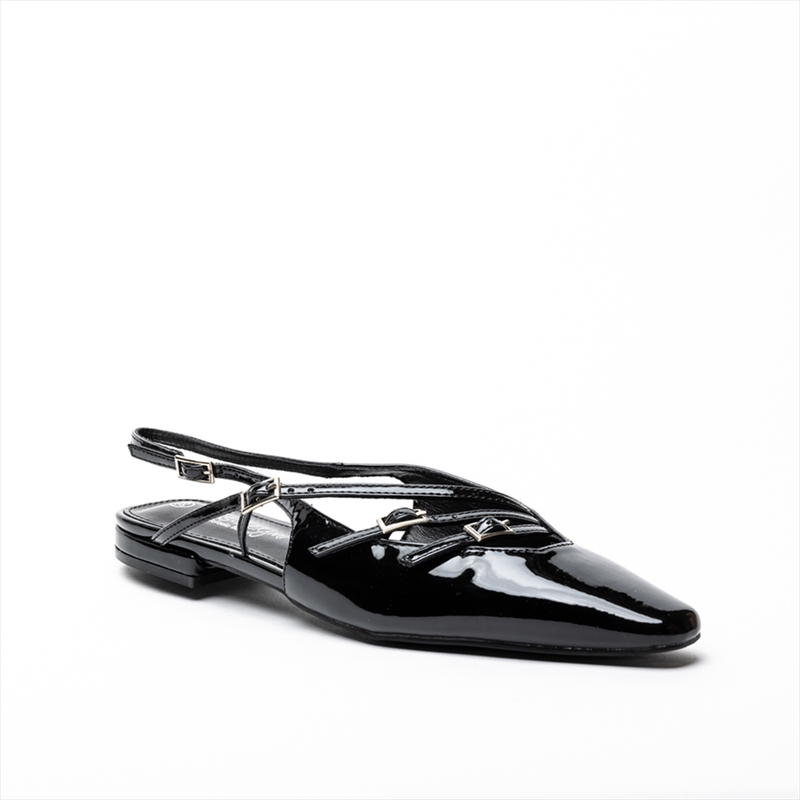 Miss belgini flat slingbacks with buckles image number null