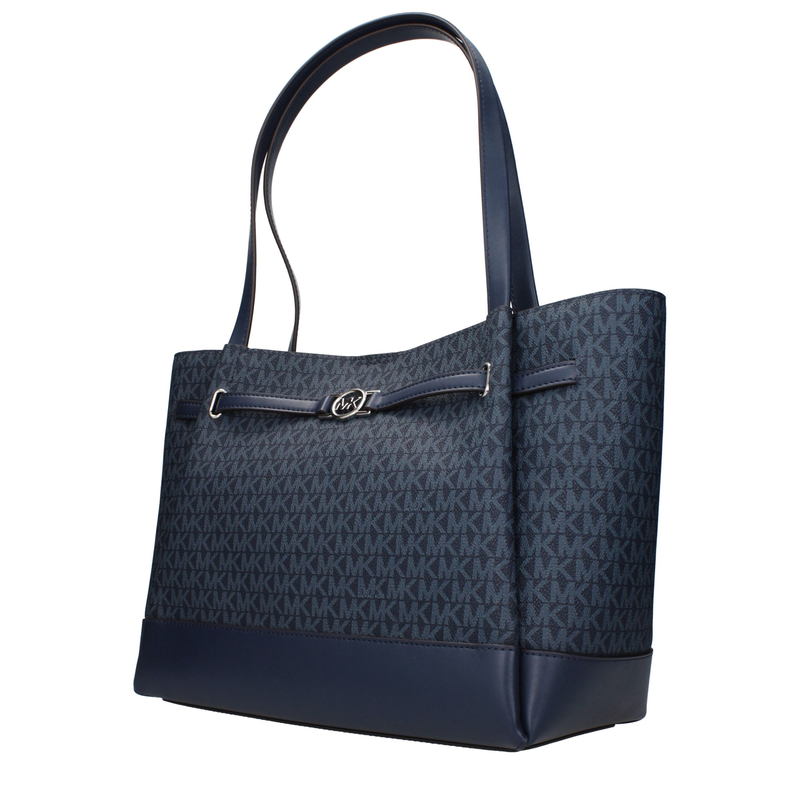 Blue fabric shoulder bag-null