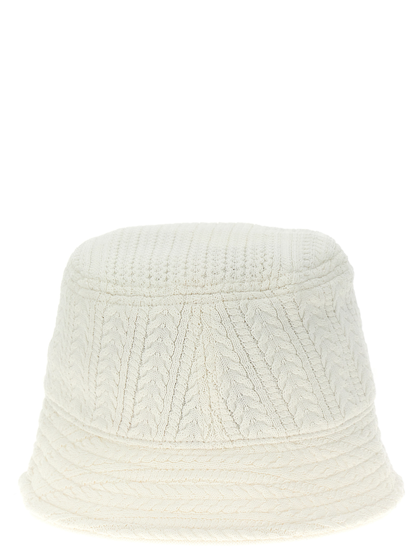 White viscose bucket hat-null