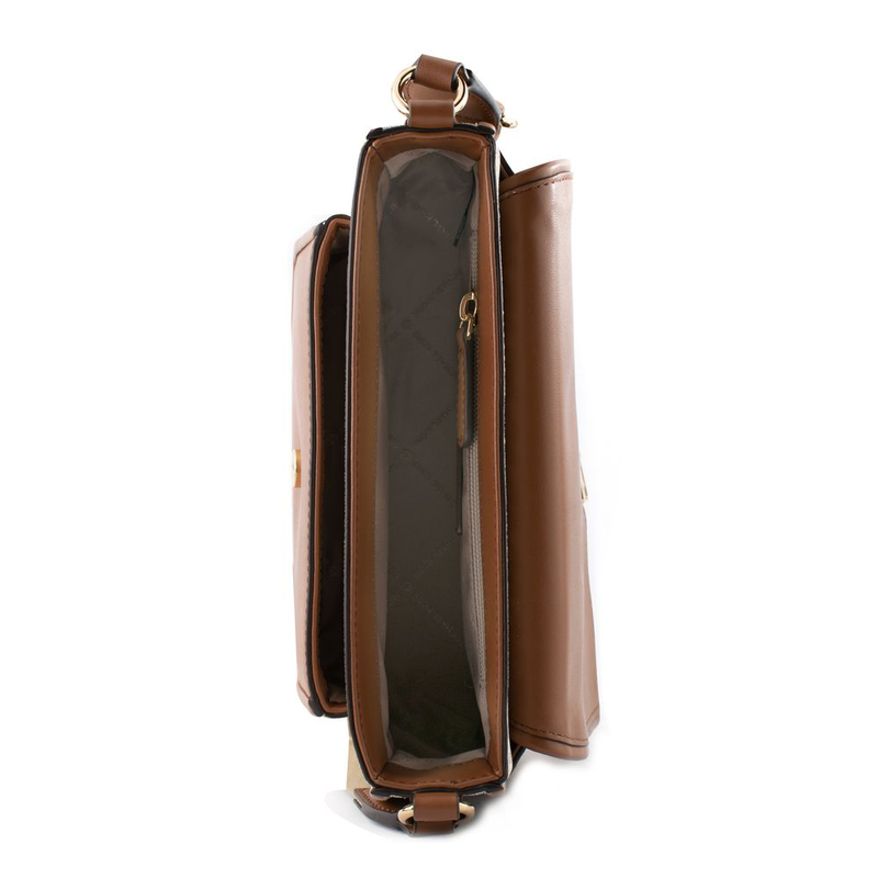 Beige canvas crossbody bag-null
