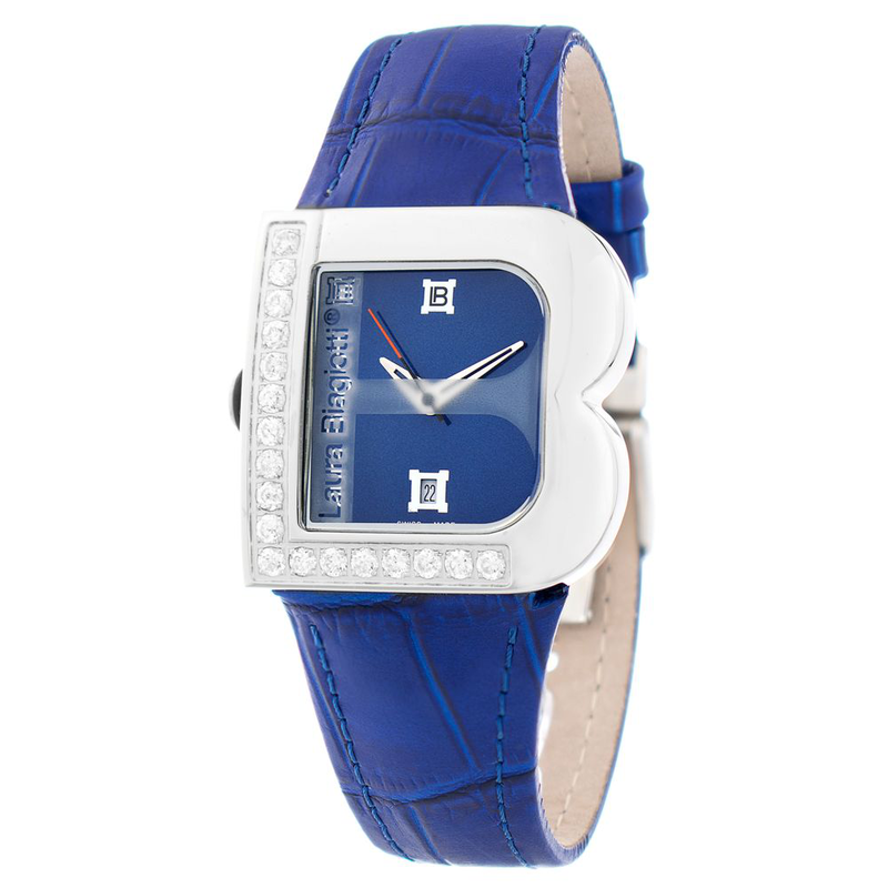 Purple leather dress watch-null