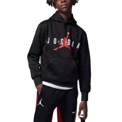 Nike jordan little kids jumpman sustainable hoodie, Black / White / Red, medium