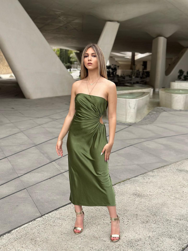 Midi strapless dress-null