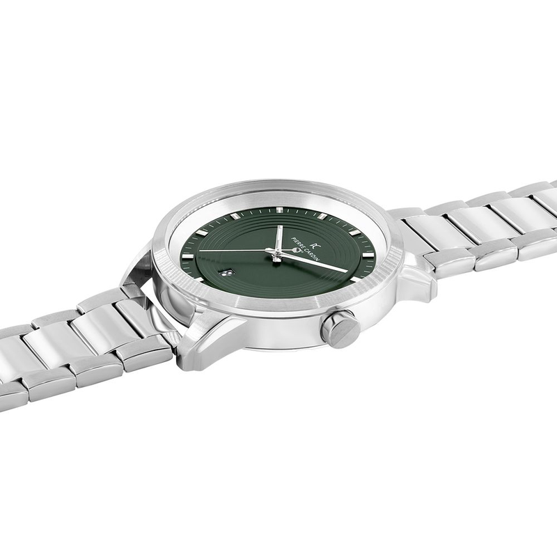 Gray stainless steel dress watch-null