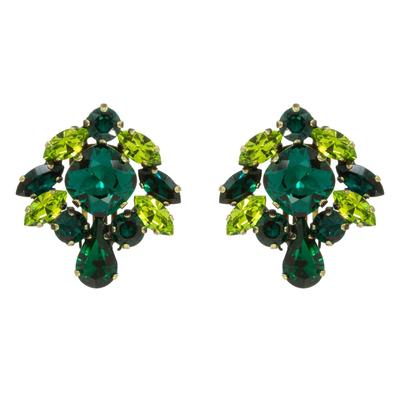 Aberia green, Green Swarovski Crystals, medium