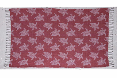 Beach towel turtles red, , medium