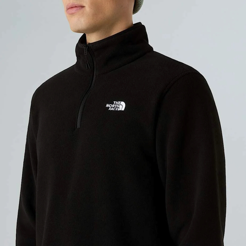 The north face m glcr flc 1/4 zip jkt tnf black, small-null