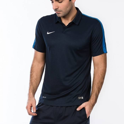 Squad 15 short sleeves sideline polo, Navy / Royal, medium