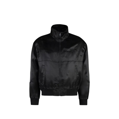 Black silk jacket, Black, medium