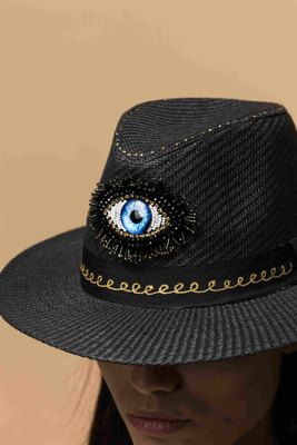 Hat beautiful eye black, , medium