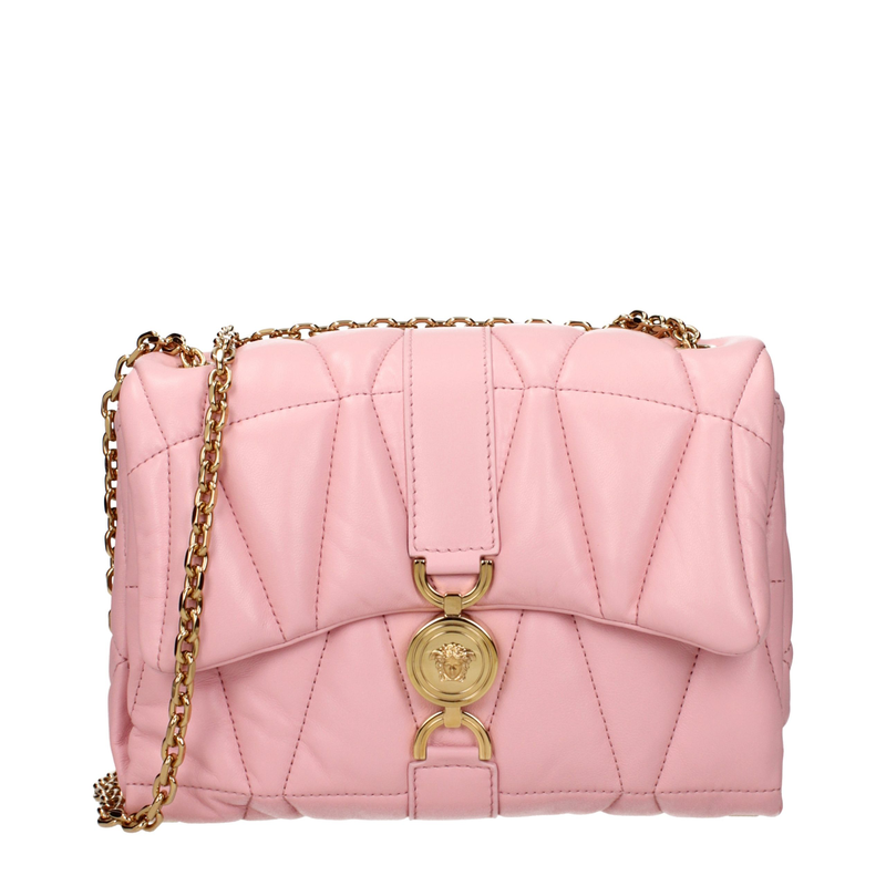 Pink leather shoulder bag-null