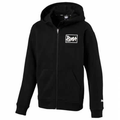 Boys style full zip hoodie, Black, medium