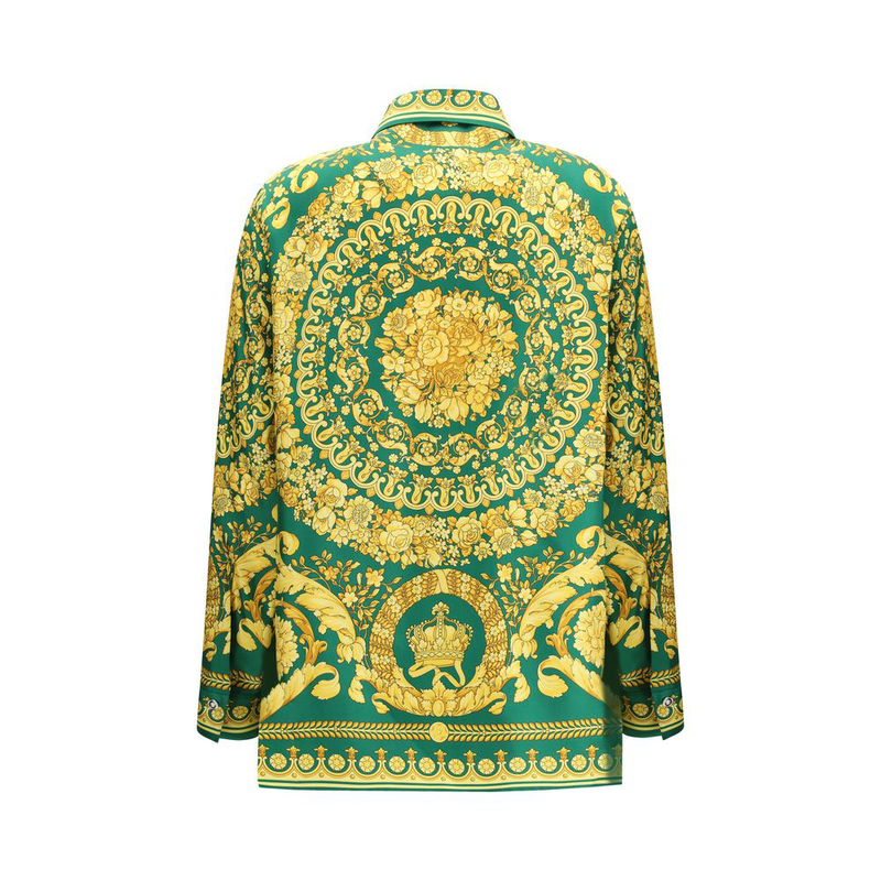 Bicolor silk pattern shirt-null