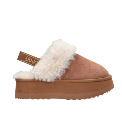 Liu Jo jane - suede platform mules, Cognac, medium