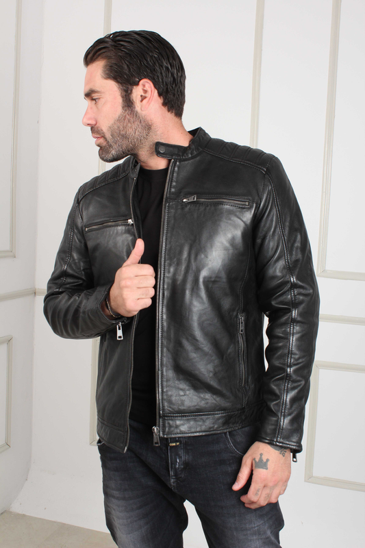 Charles sheep nappa leather jacket-null