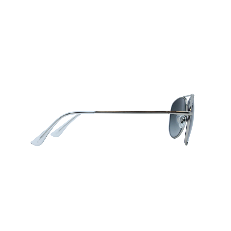 OJO sunglasses classic 55-14 silver frame and temples with grey gradient lenses rx-null