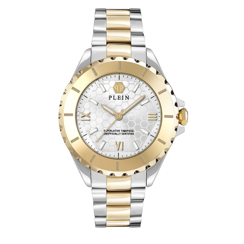 Gold stainless steel dress watch-null
