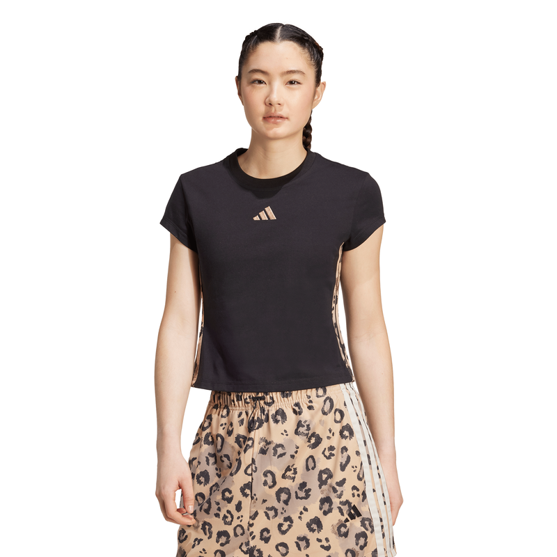 Adidas womens animal print 3-stripes t-shirt-null