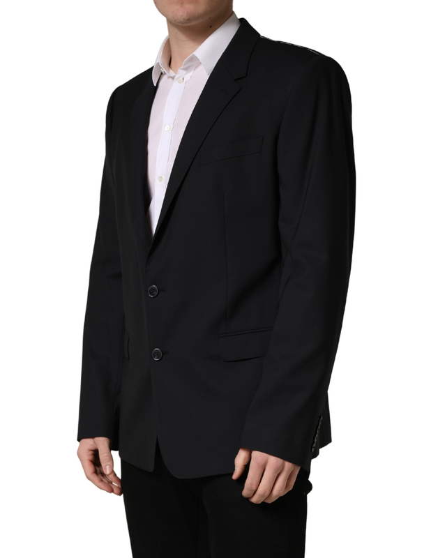 Blue single breasted 2 button suit jacket-null