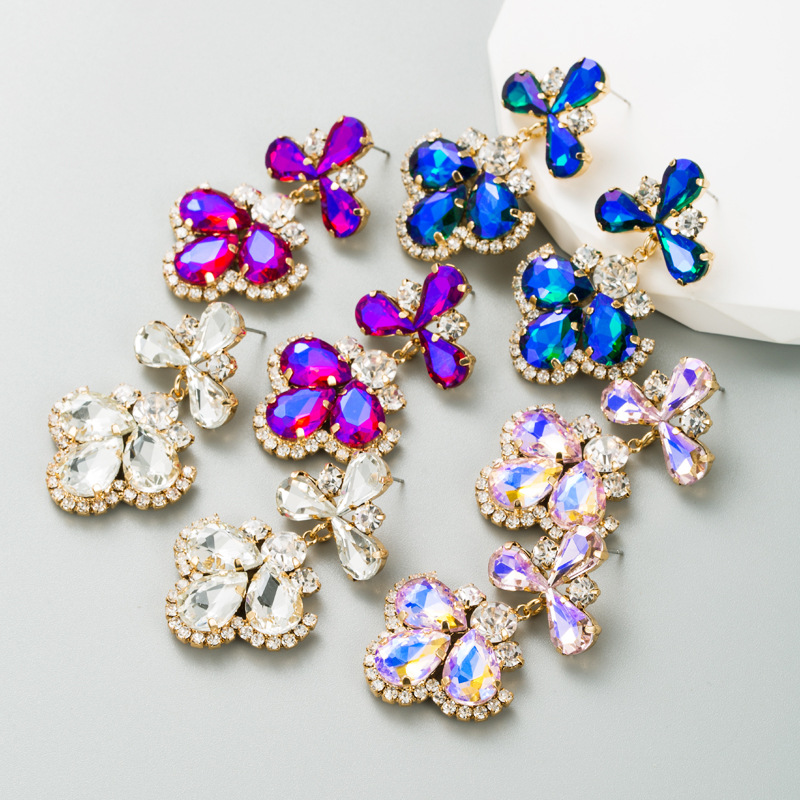 Glass crystal earrings blue image number null