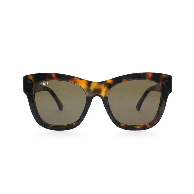 OJO sunglasses classic cat eye with shell brown frame and temples with brown lenses rx-null
