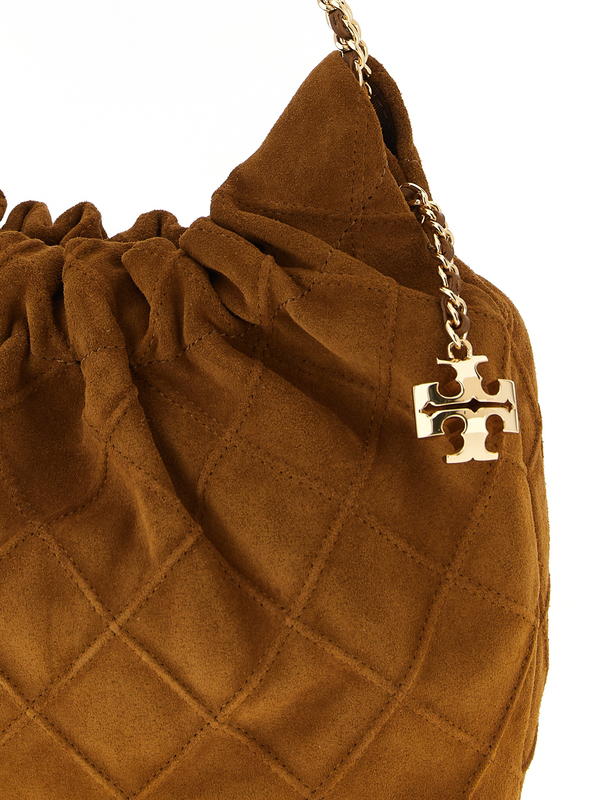 Brown bovine leather handbag-null