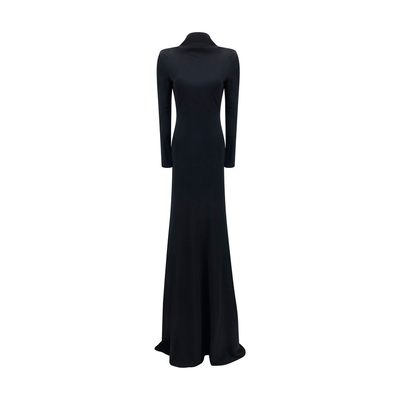Black viscose cocktail dress, Black, medium