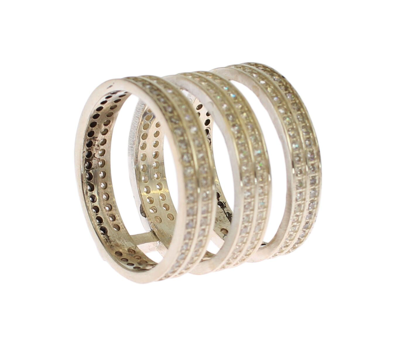 Authentic womens clear cz 925 sterling silver ring-null