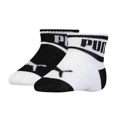 Everyday baby wording 2-pairs socks, Black / White, medium