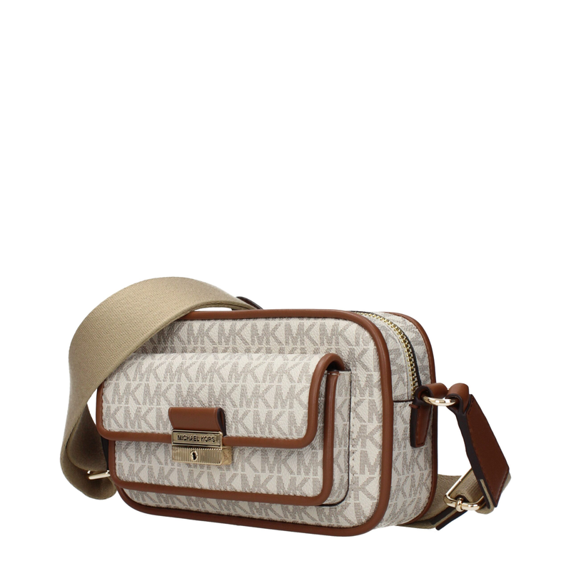 Beige fabric crossbody bag-null