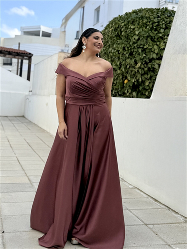 Maxi satin dress-null