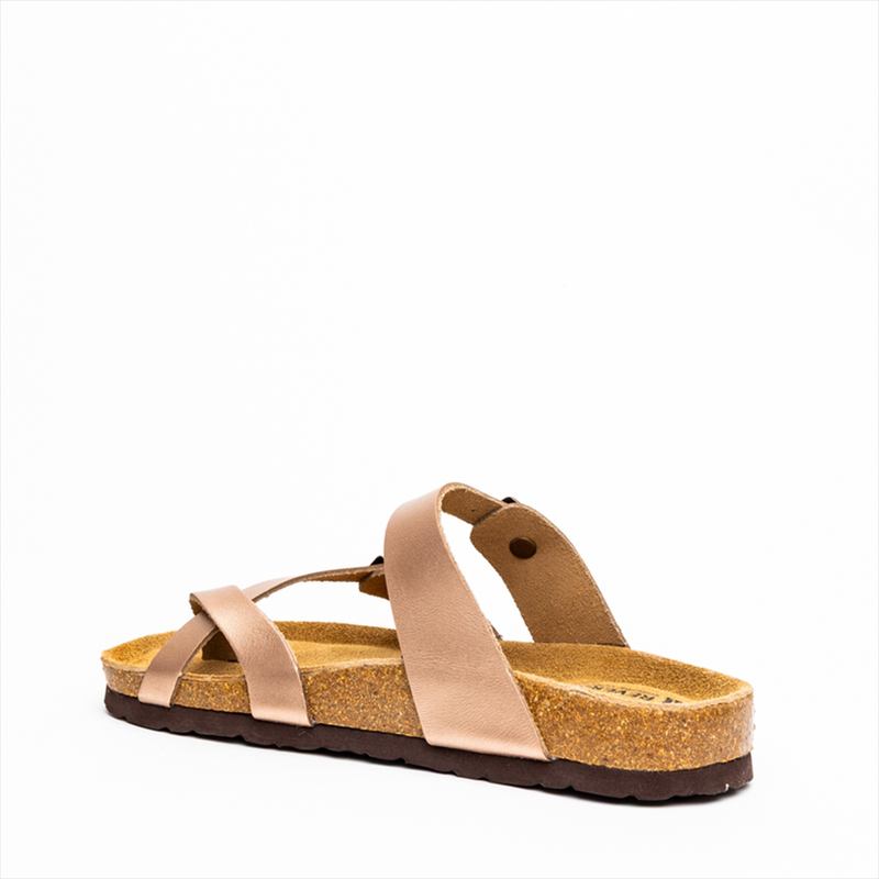 Reverse criss-cross toe loop sandals with breathable comfort footbed with shock absorber-null