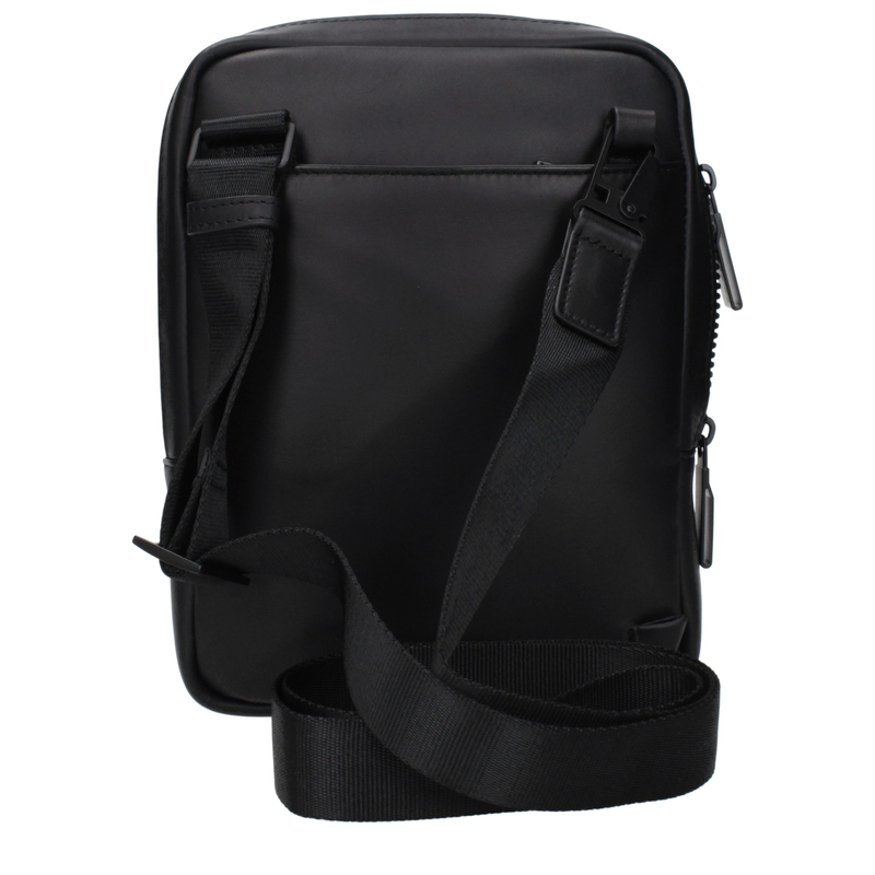 Black leather crossbody bag-null