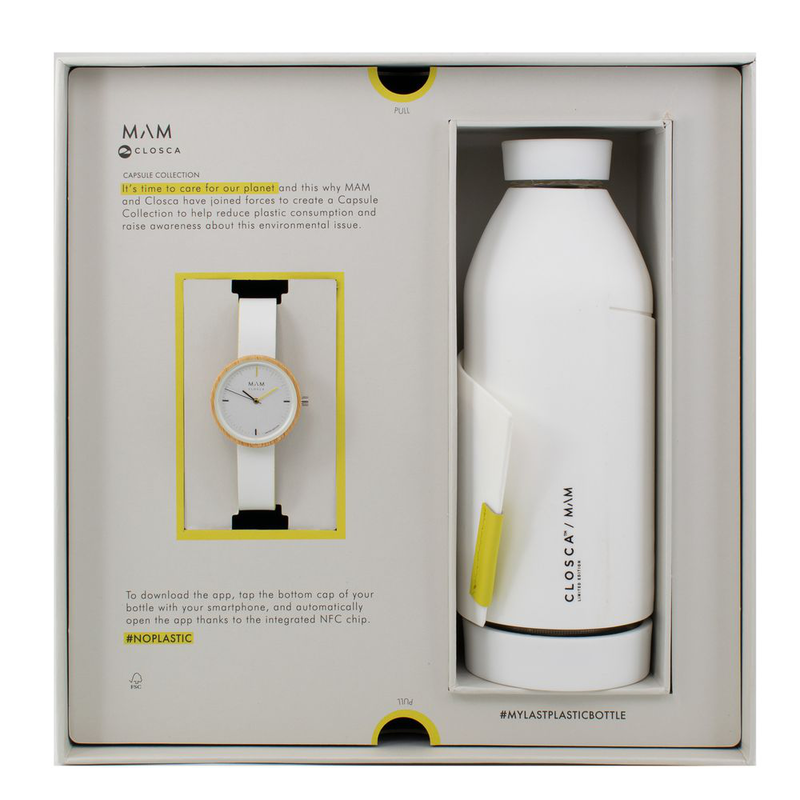 White leather dress watch-null