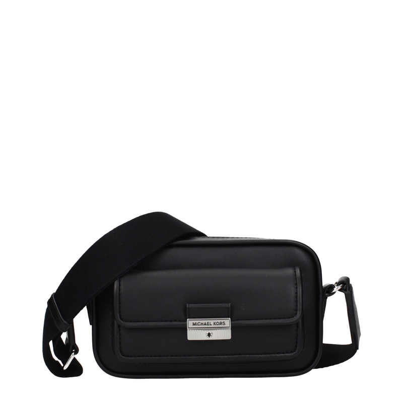 Black leather crossbody bag-null