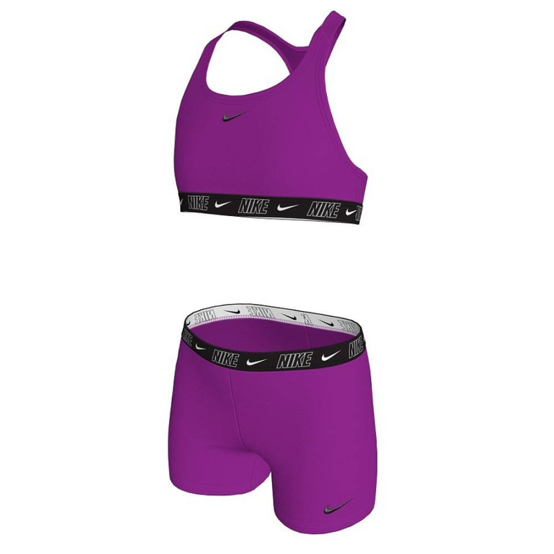 Girls logo tape racerback bikini & short set-null
