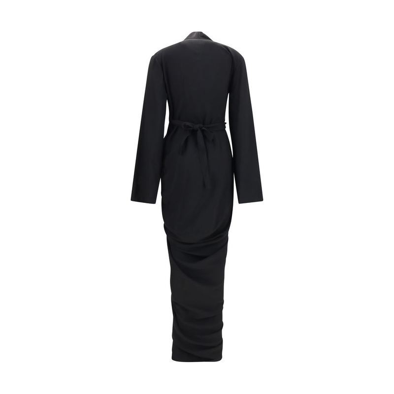 Black viscose casual dress-null