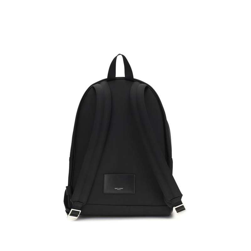 Black nylon backpack-null