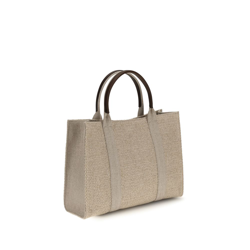 Beige fabric handbag-null