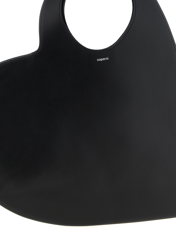 Black cowhide shoulder bag-null