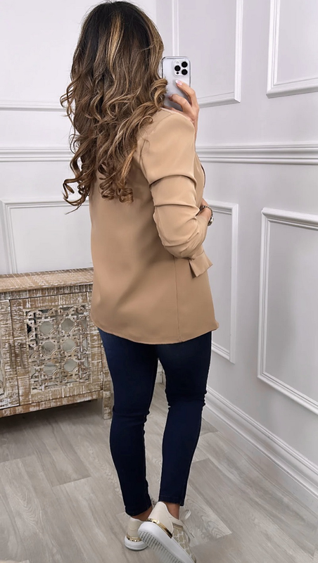 Product image: Blazer with rushed sleeves camel-null
