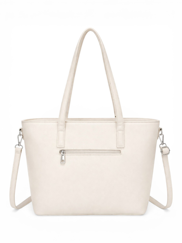 Minimalist structured tote bag - white-null