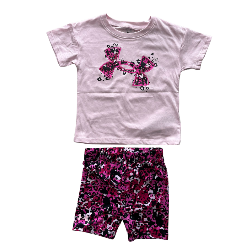 Product image: Under armour printed bike short clothing set girls pink uasii0qr-685-null