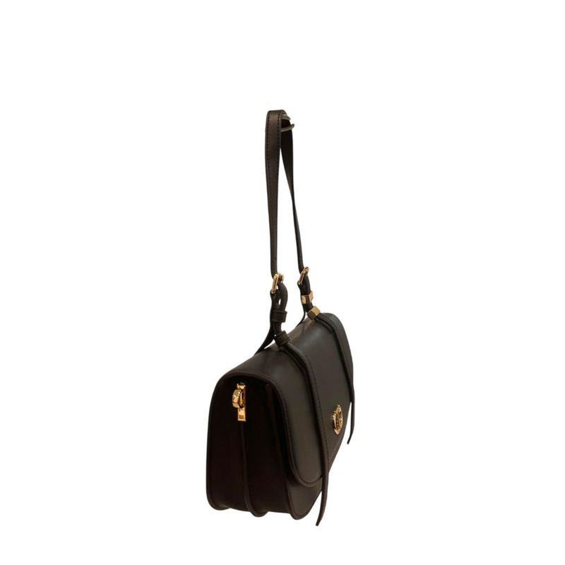 Black pu women shoulder bag-null