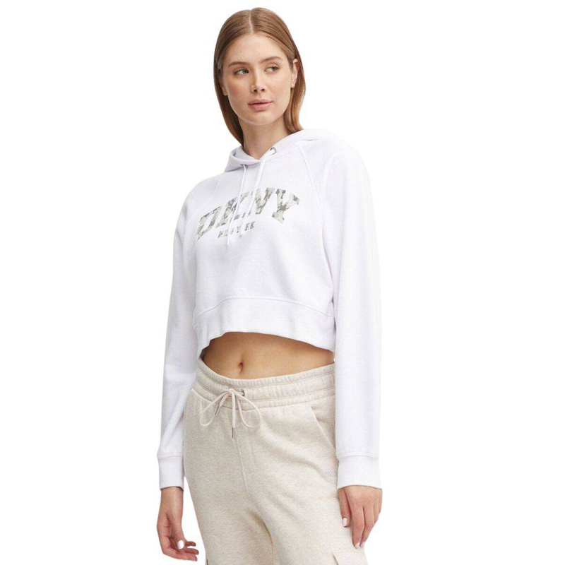Camo sparkle logo crop hoodie-null